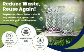 BagWasher Quart-Wash Reusable Ziptop bags in the dishwasher